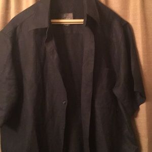 Men’s all black linen/ rayon dress shirt